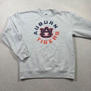 Auburn Tigers Russell Crewneck‎ Pullover Sweatshirt Light Gray M Comfy Cozy